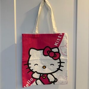 HELLO KITTY tote bag for kids or adults. Canvas like fabric - sturdy handles -